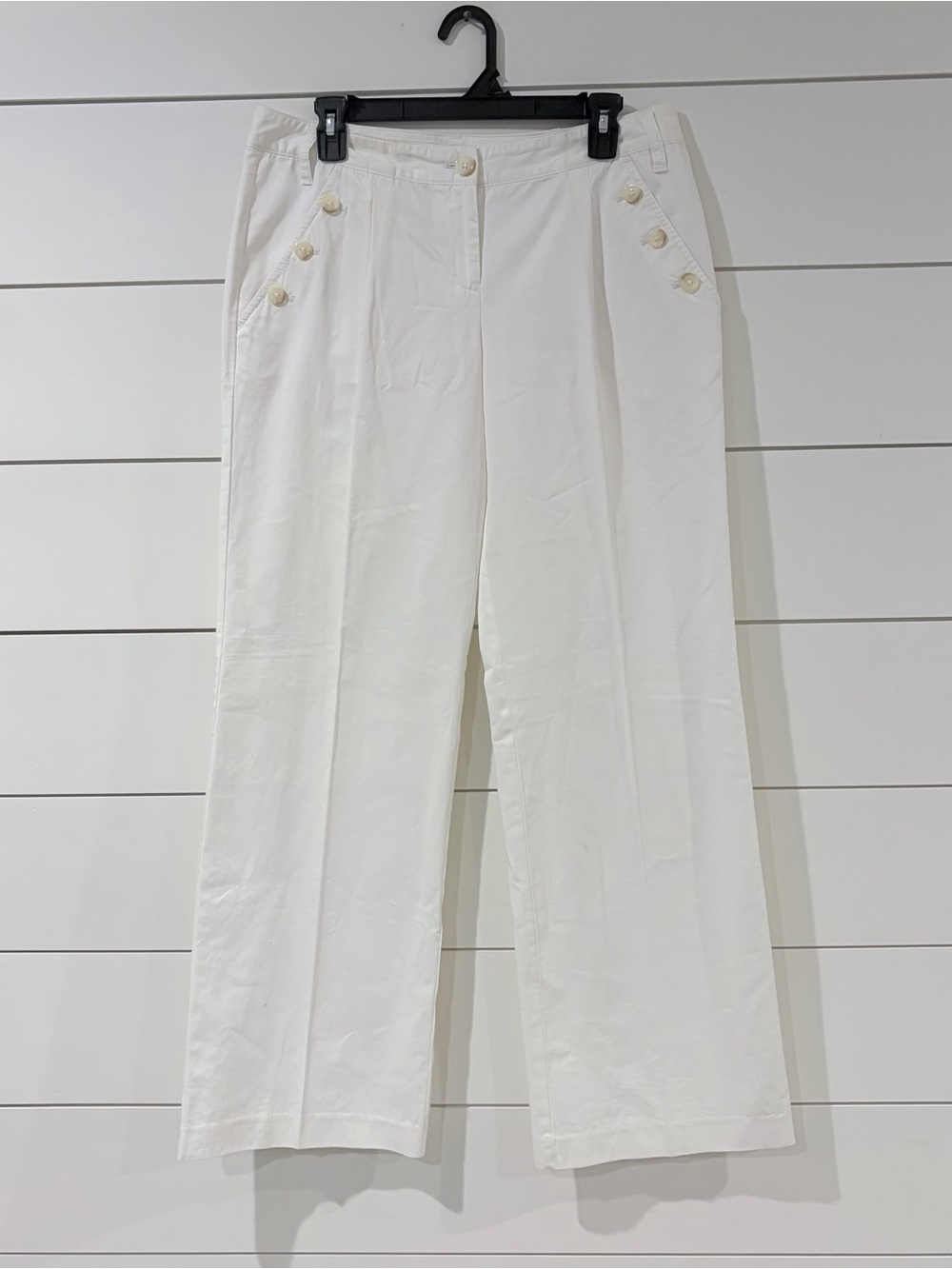 Michael Kors Millbrook Sailor Pants White Coastal Old Money Size 10 NWT Nautical
